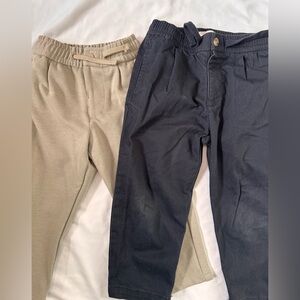 Zara Kids' Blue and Tan Casual Pants